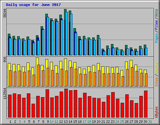 Daily usage for June 2017