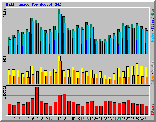 Daily usage for August 2024