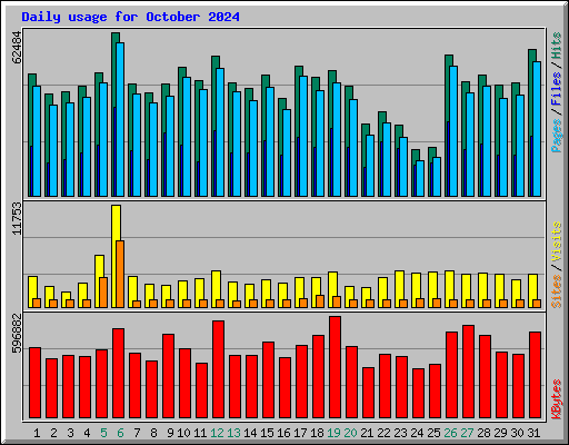 Daily usage for October 2024