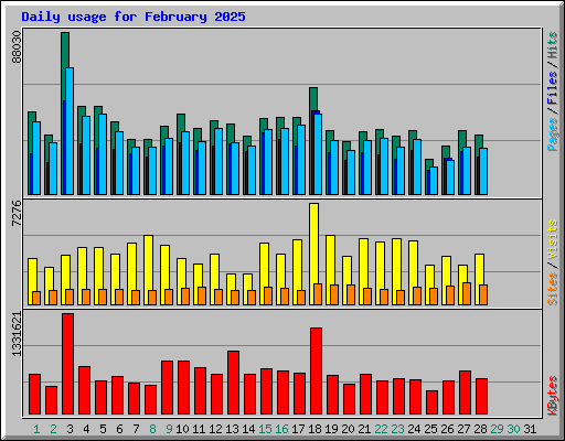 Daily usage for February 2025