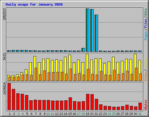 Daily usage for January 2026
