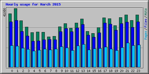 Hourly usage for March 2015