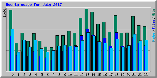 Hourly usage for July 2017