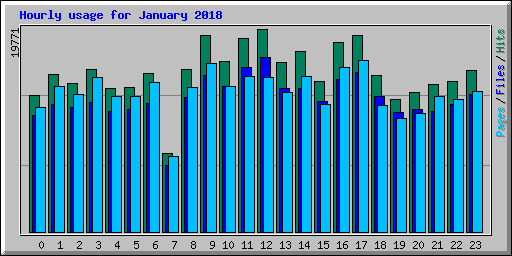 Hourly usage for January 2018