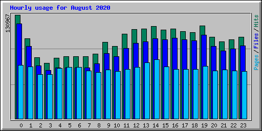 Hourly usage for August 2020