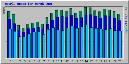 Hourly usage for March 2021