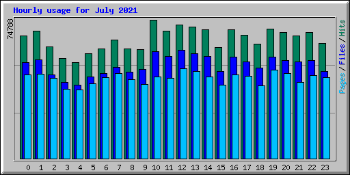 Hourly usage for July 2021