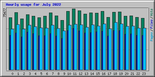 Hourly usage for July 2022