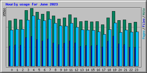 Hourly usage for June 2023