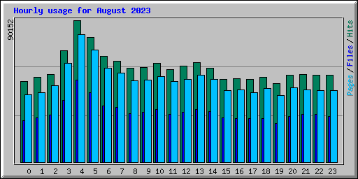 Hourly usage for August 2023