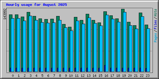Hourly usage for August 2025